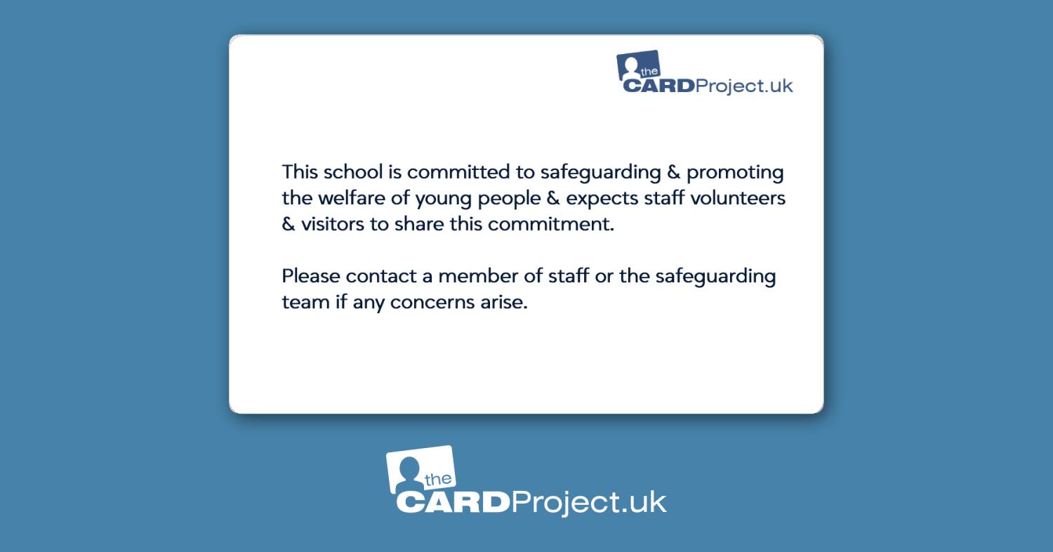 Secondary School Navy Wave Visitor Card (REAR)